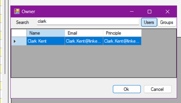 Image showing the add owner message box